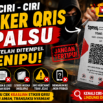 ilustrasi gambar yang menjelaskan ciri - ciri stiker QRIS palsu