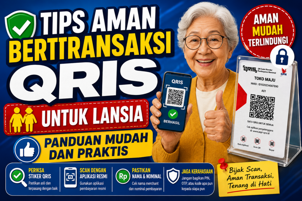 ilustrasi gambar tips aman bertransaksi untuk orang tua