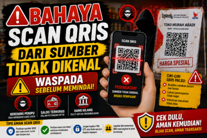 ilustrasi gambar bahaya scan qris dari sumber tidak dikenal