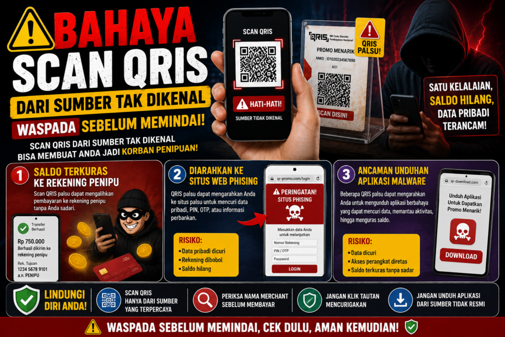 ilustrasi gambar dampak jika scan qris sembarangan